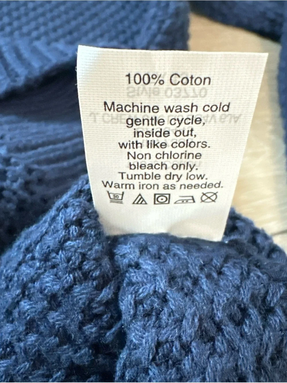 J. CREW Men’s Size L Navy Blue Sweater Shawl Collar Pullover Waffle Knit